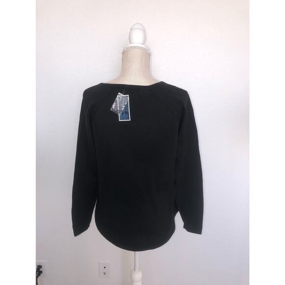 Karen Scott Black Curved Hem Knit Sweater -XS - Picture 3 of 4